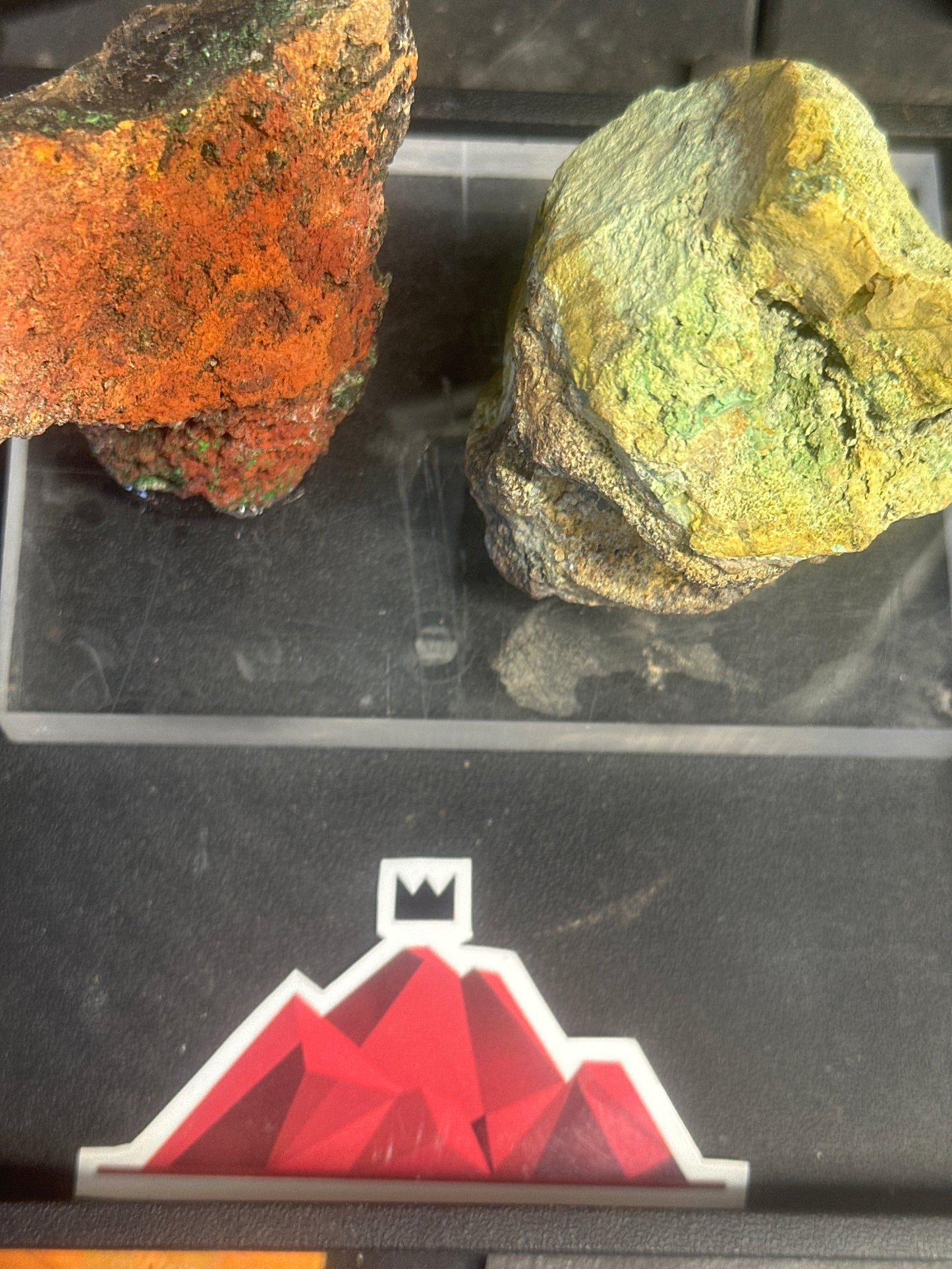 Cuprite and Malachite Mineral Display from Mammoth Mine, Eureka, Utah { Lot# S-104