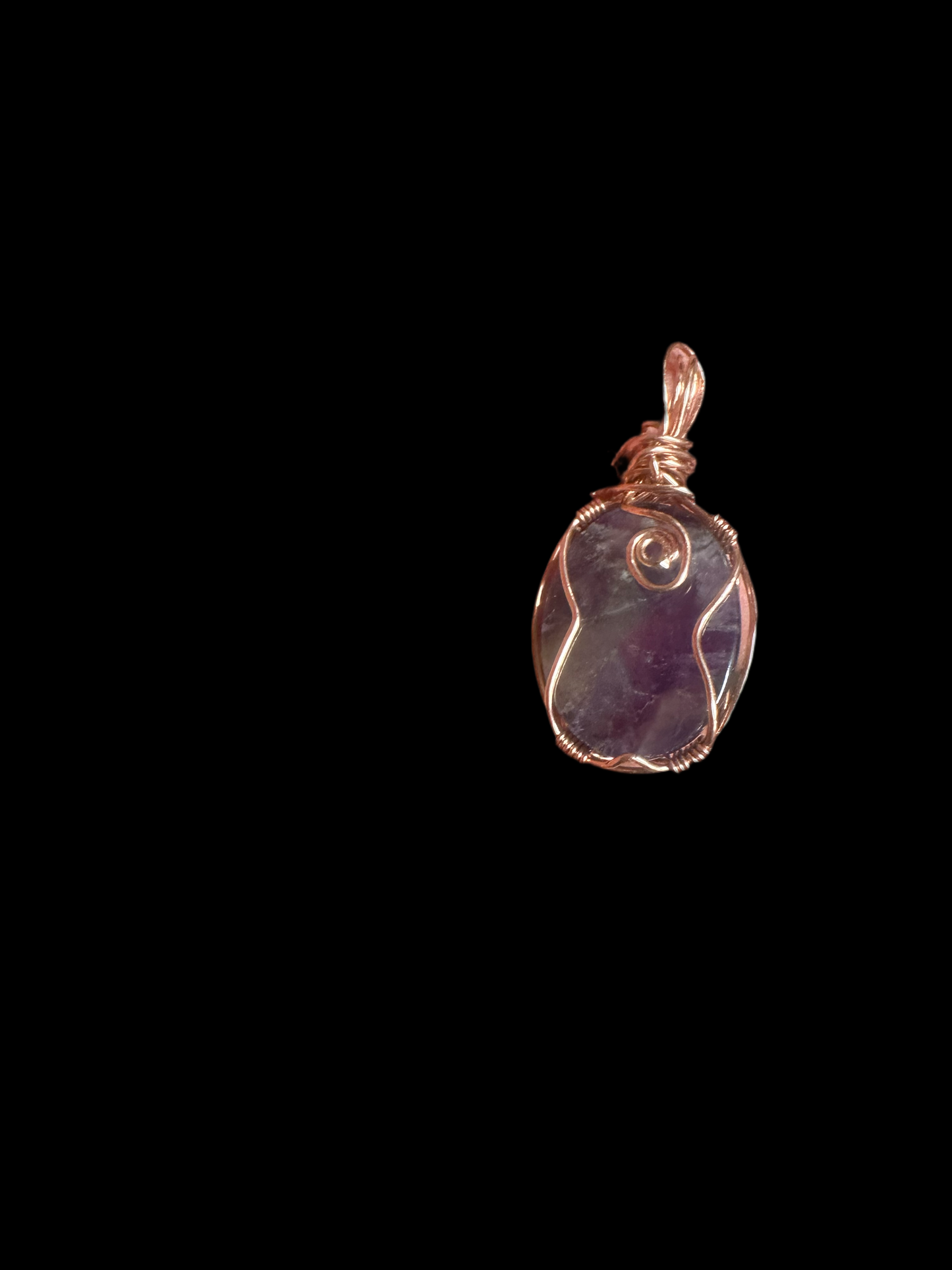 Handcrafted Amethyst Pendant – Recycled Copper Wire Wrapped