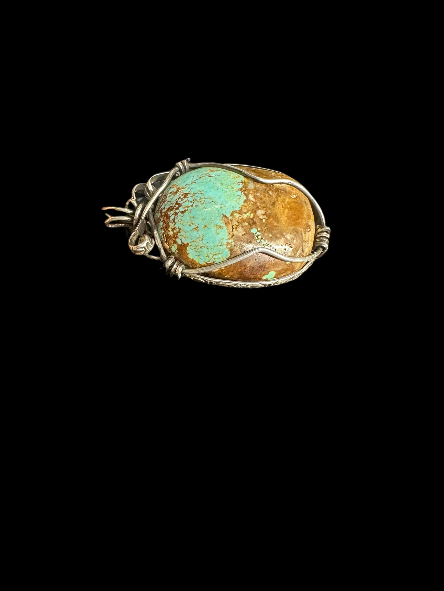 Kingman Bisbee #8 Mine Turquoise Pendant in Sterling Silver”