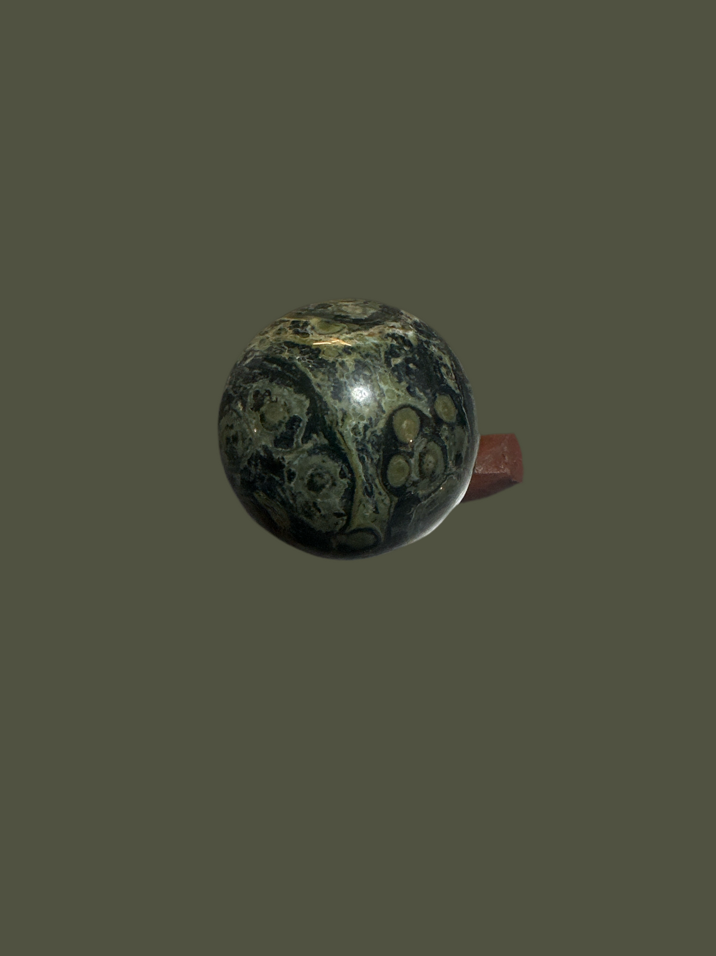 Natural Green KABAMBA KAMBABA Crystal 81.04 grams  2” Sphere Stromatolite Mineral Healing