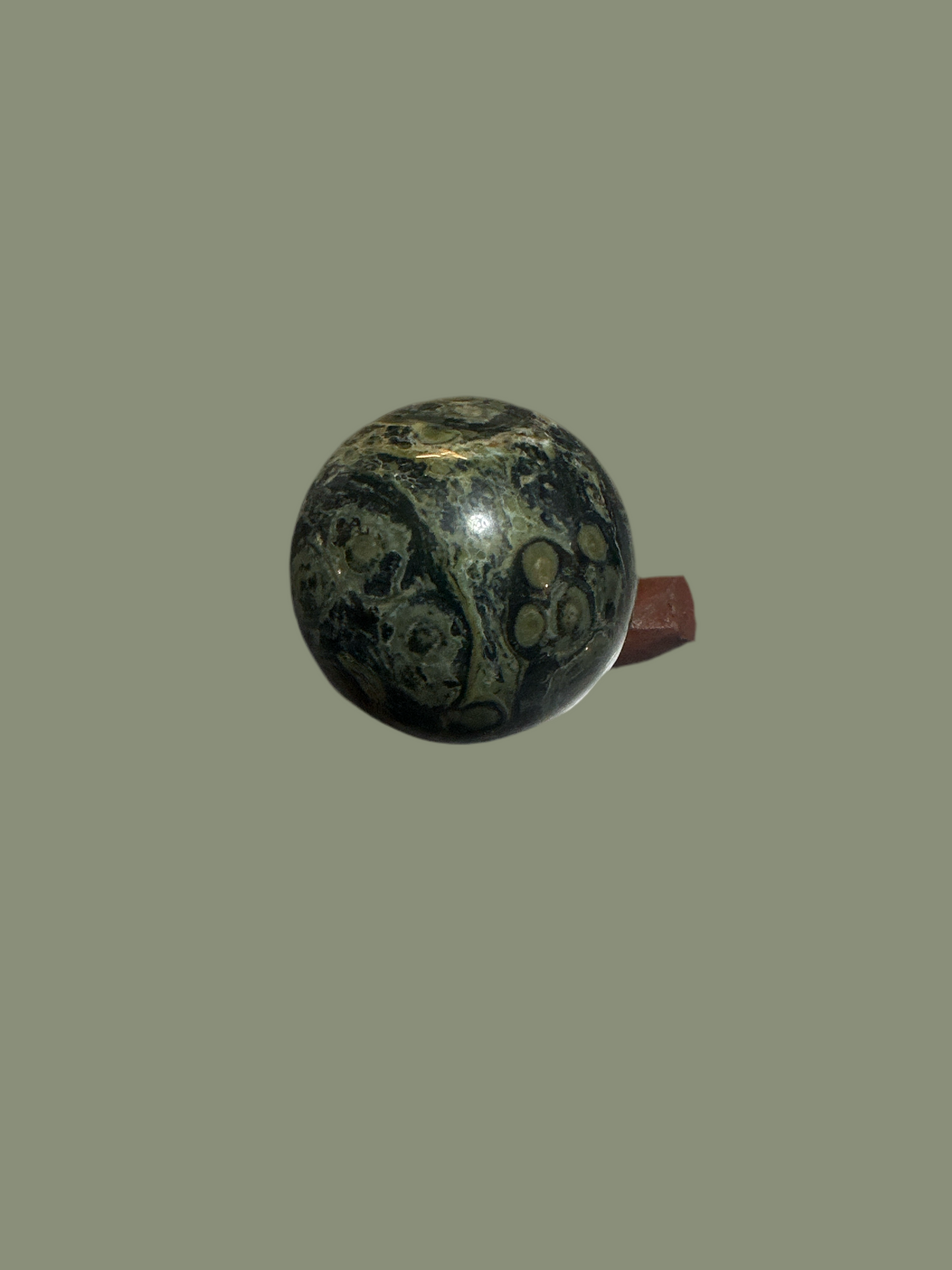 Natural Green KABAMBA KAMBABA Crystal 81.04 grams  2” Sphere Stromatolite Mineral Healing