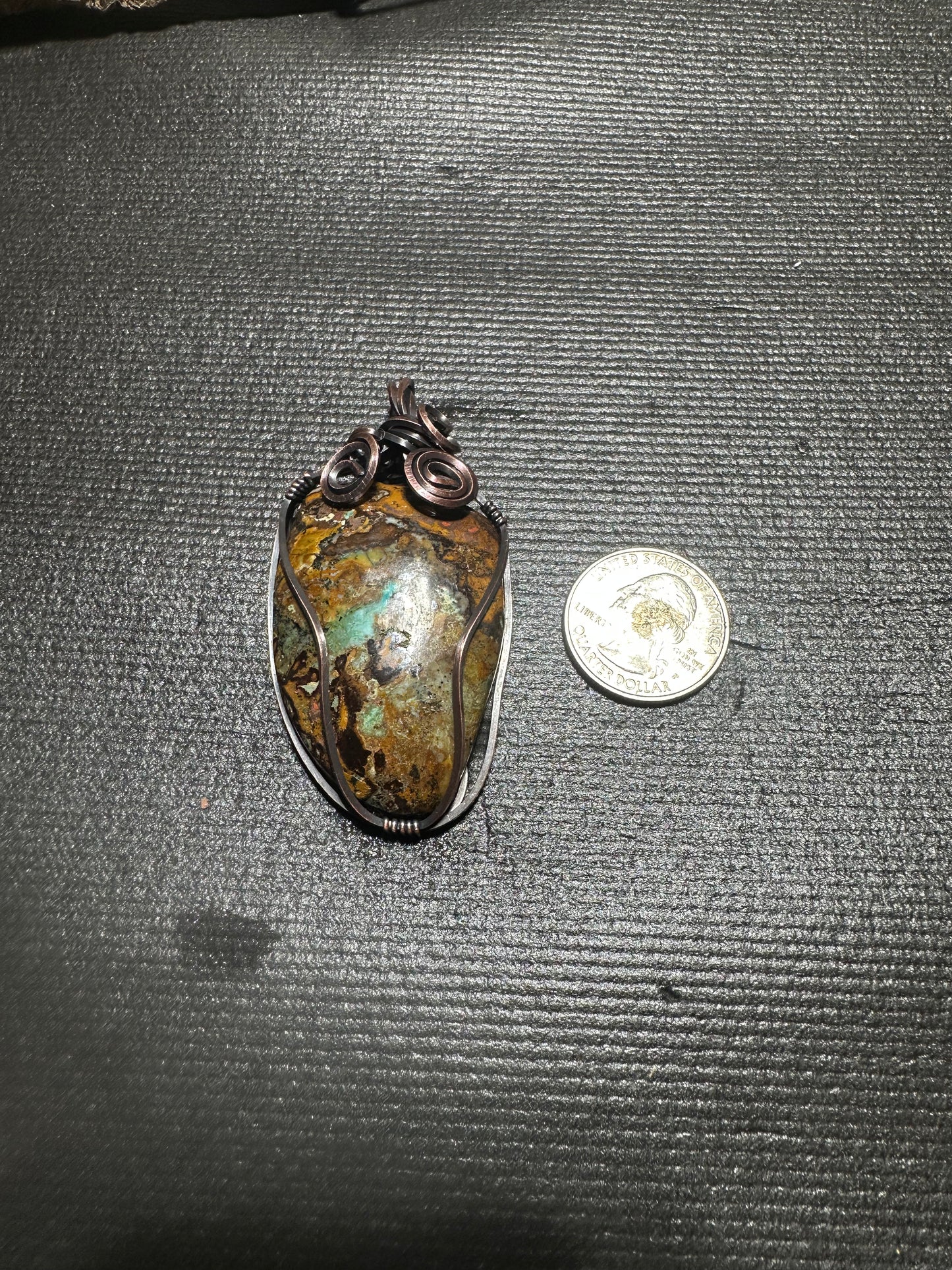 Chrysocolla Copper Wire Pendant – Lot #C.P-1:01