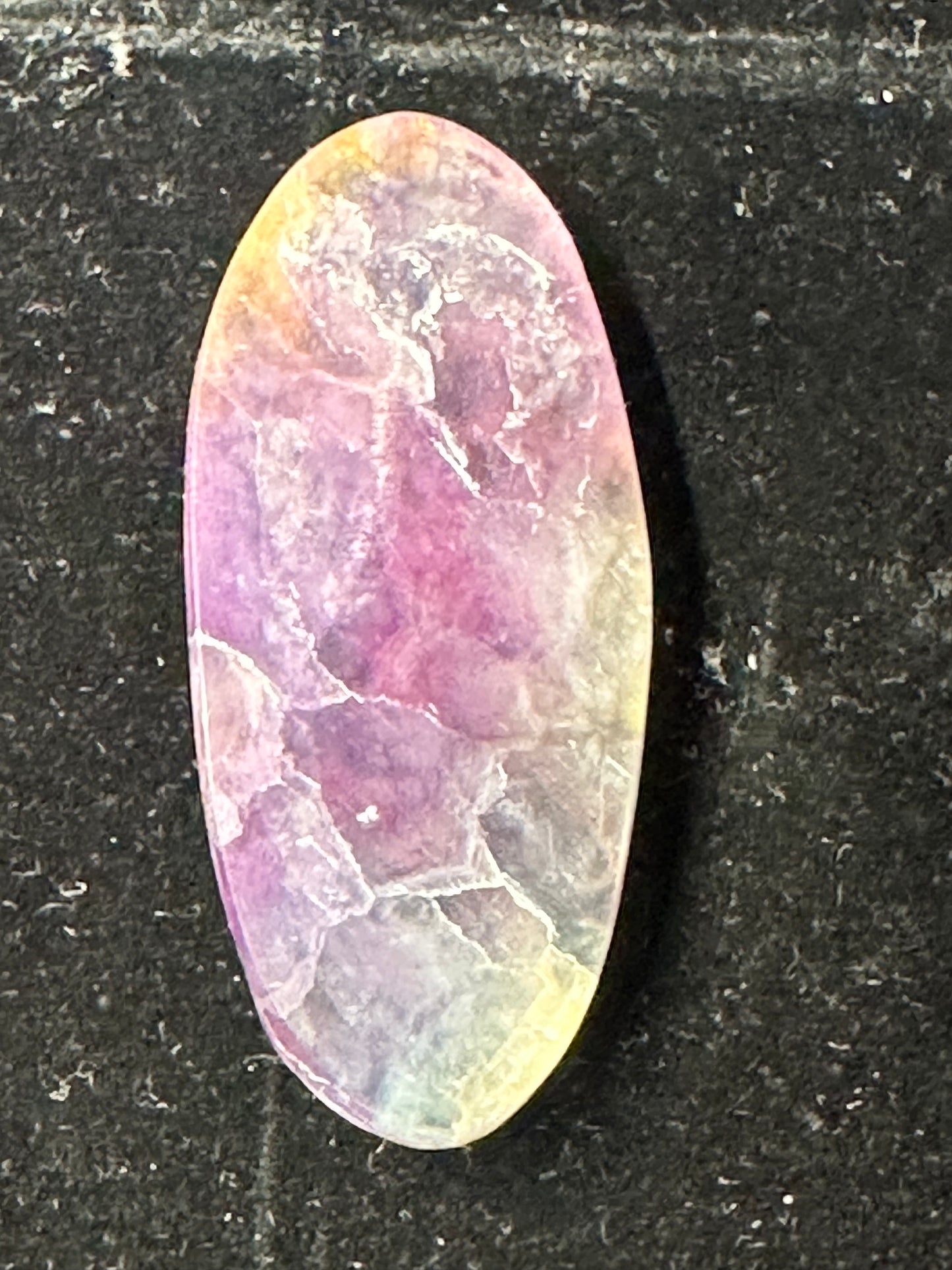 Handcrafted Ethiopian Opal Inlay on Amethyst Cabochon – 21.2g