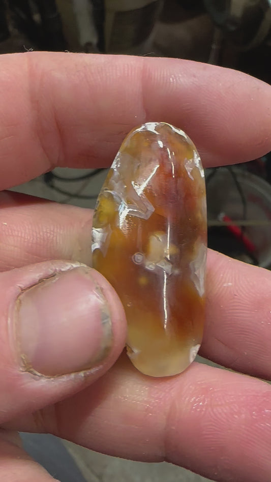 Product Listing: High-Grade Fire Agate Cabochon